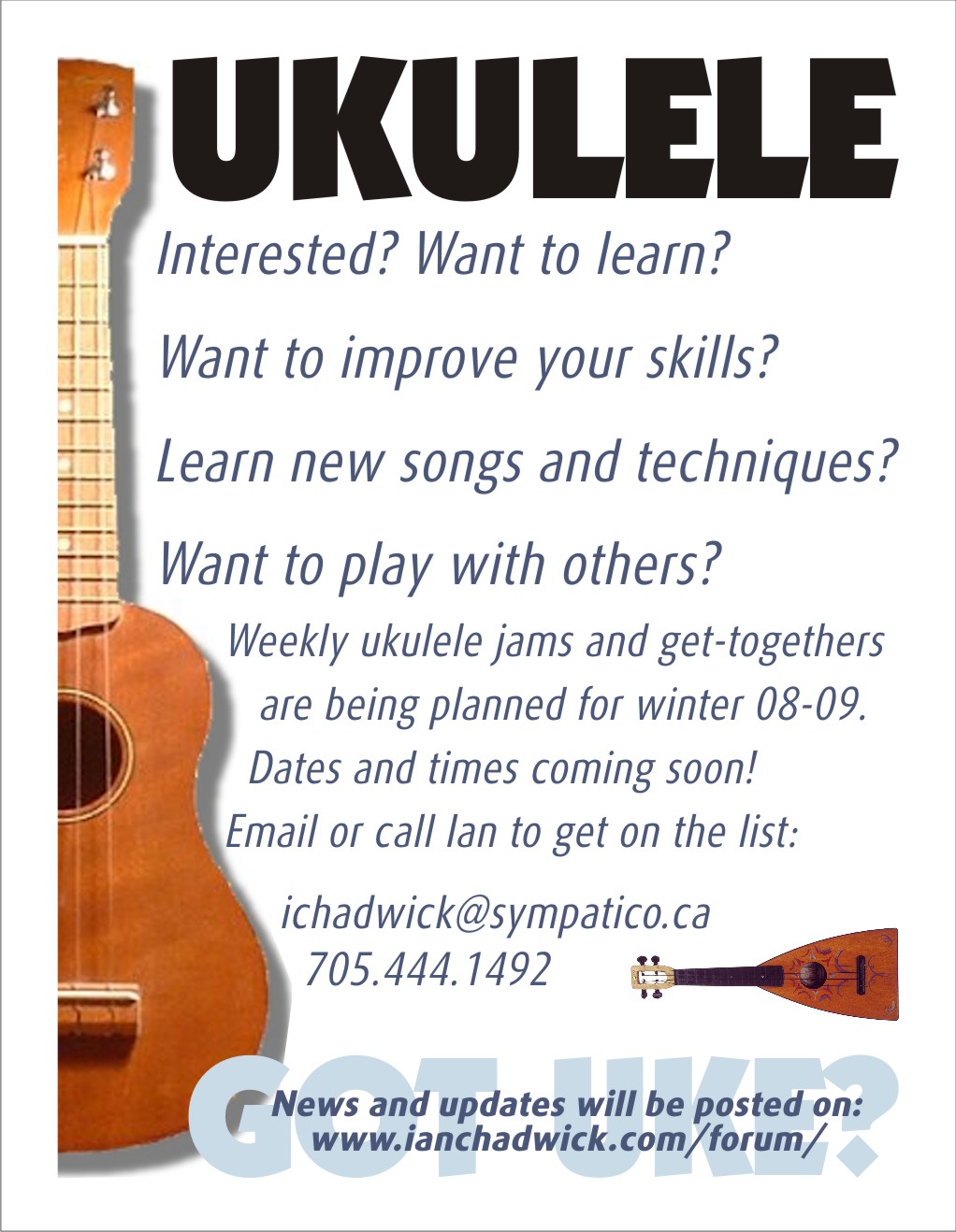 First poster for the Collingwood Ukulele Club