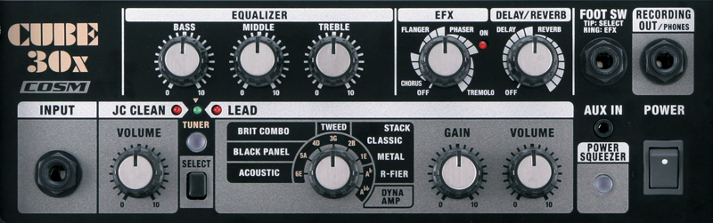 Roland Cube 30X control panel