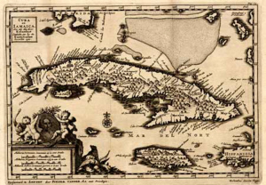 Old Cuba map