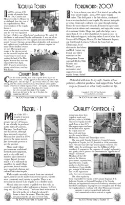 Samples pages from the 2007 pocket guide to tequila