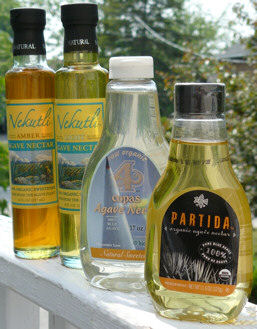 Agave nectars - note colour variations