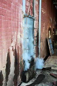 Horno cooking agave - note steam