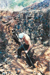 Mining obsidian near Tequila