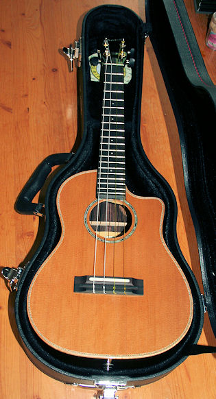 Pono cedar top, cutaway tenor, in case